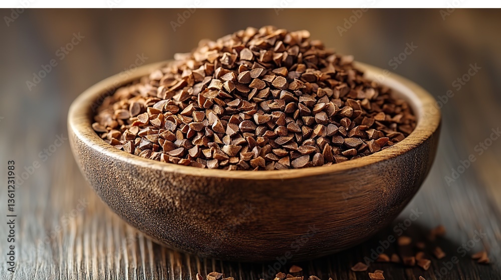 a wooden bowl filled with brown zerliktohumu peganum harmala seeds sits on a wooden surface the small angular seeds are heaped together showcasing their earthy and natural appearance a wooden bowl filled with brown zerliktohumu peganum harmala seeds sits on a wooden surface the small angular seeds are heaped together showcasing their earthy and natural appearance