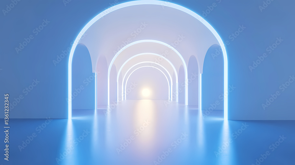 Fototapeta premium Abstract Futuristic Archway Corridor