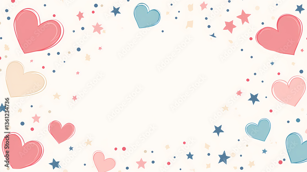 Heart and Star Pattern Background Heart and Star Pattern Background