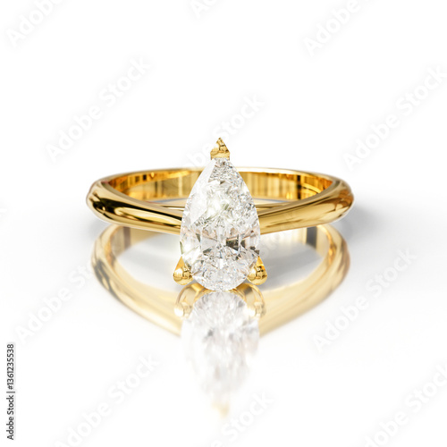 Bridal Engagement Ring with Tear Drop Gem