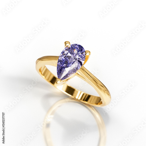 Elegant Engagement Ring with Pear Cut Diamond