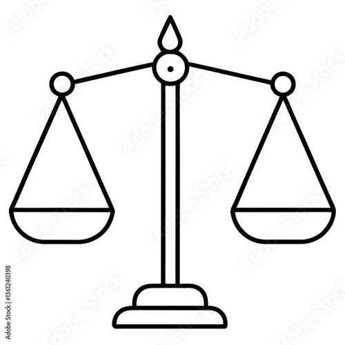 Scales of justice, Arbitration Line Art Icon Vector