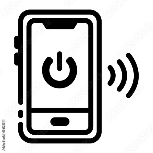 Wallpaper Mural A linear style icon of a mobile off sign 
 Torontodigital.ca