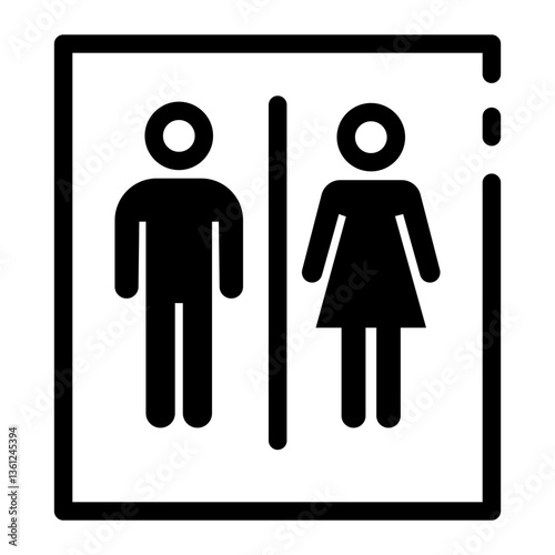 A line style icon of restroom sign 
