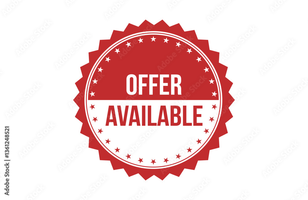 Offer Available red ribbon label banner. Offer Available red ribbon label banner.