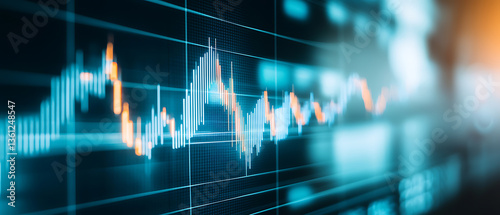Market analysis trends digital finance chart data visualization modern tech environment close-up view business insights