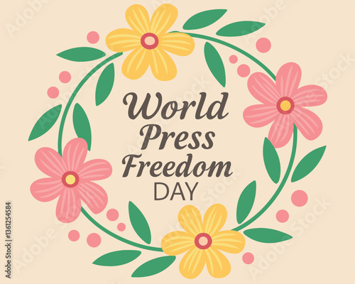 Floral Wreath Design for World Press Freedom Day Celebration.