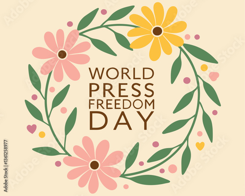 Floral Wreath Design for World Press Freedom Day Celebration.