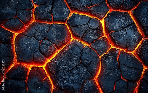 Molten Lava Flow, Cracked Earth
