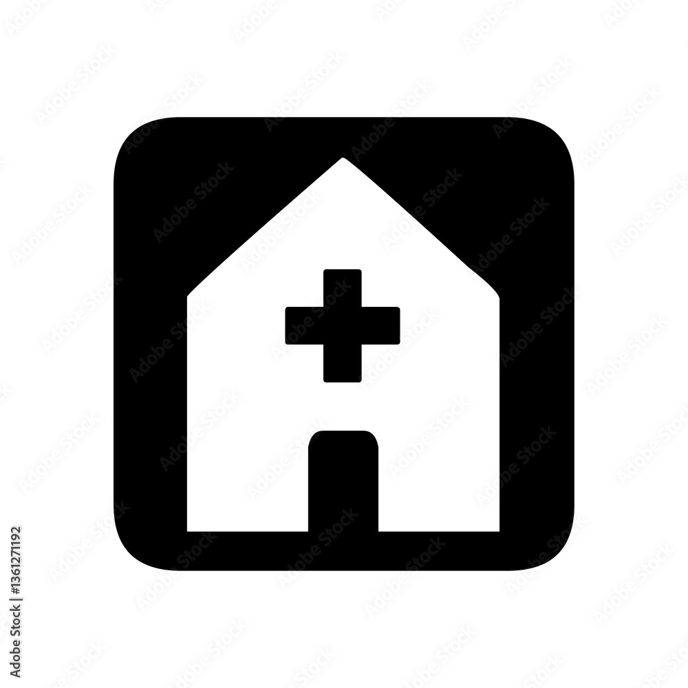 Fototapeta premium Hospital public signage icon