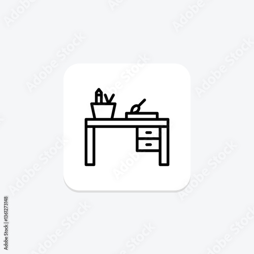 Paint Table, vector, pixel perfect, illustrator file