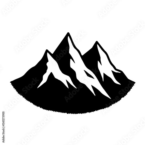 Dramatic Mountain Peaks Silhouette Vector Design