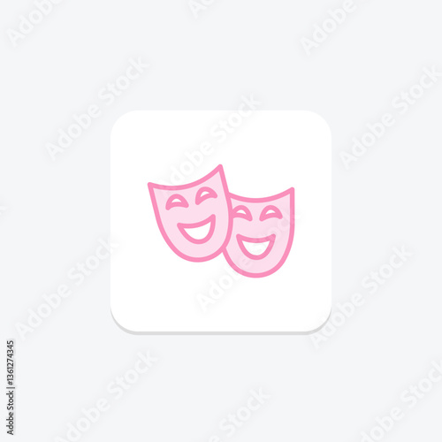 Theatre Mask, vector, pixel perfect, illustrator file