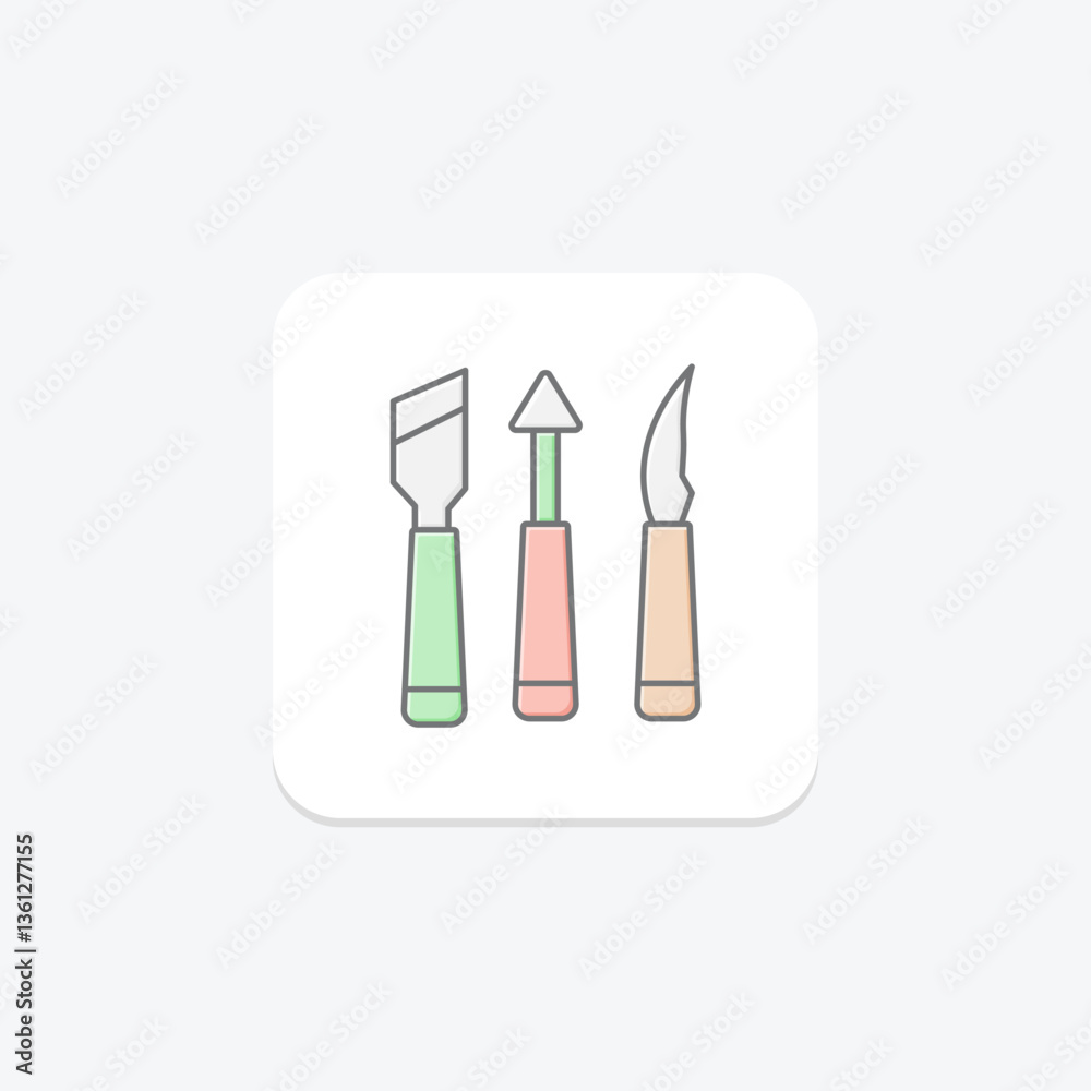 Sculpting Tool, vector, pixel perfect, illustrator file Sculpting Tool, vector, pixel perfect, illustrator file