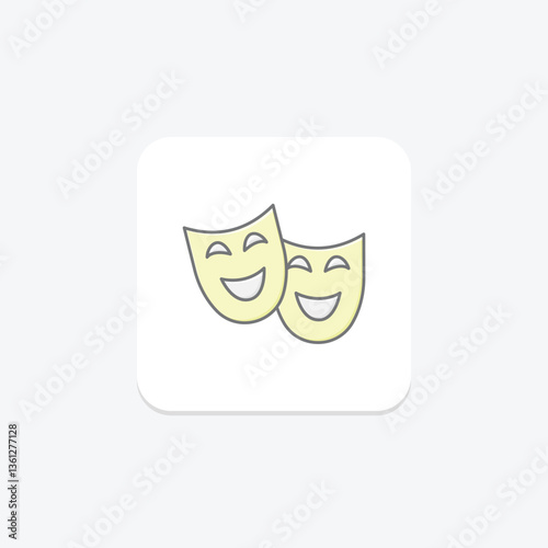 Theatre Mask, vector, pixel perfect, illustrator file