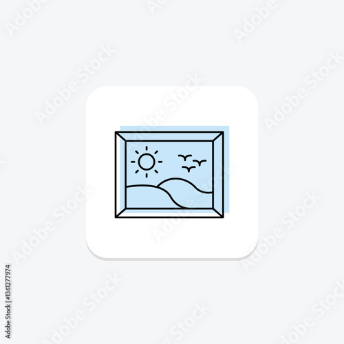 Framed Landscape, vector, pixel perfect, illustrator file
