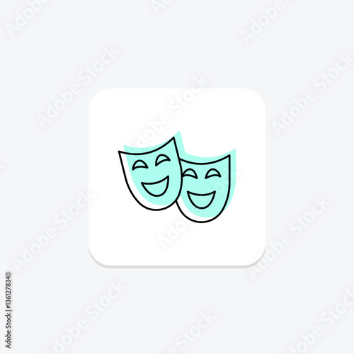 Theatre Mask, vector, pixel perfect, illustrator file