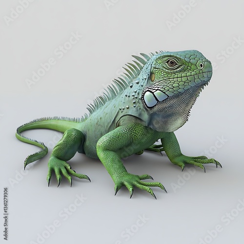 green iguana 3D render