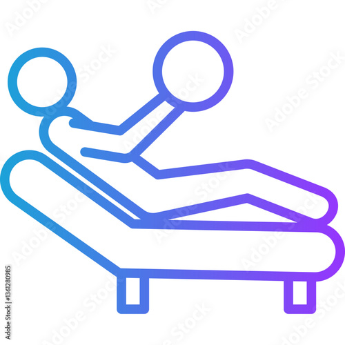 Bench line gradient icon