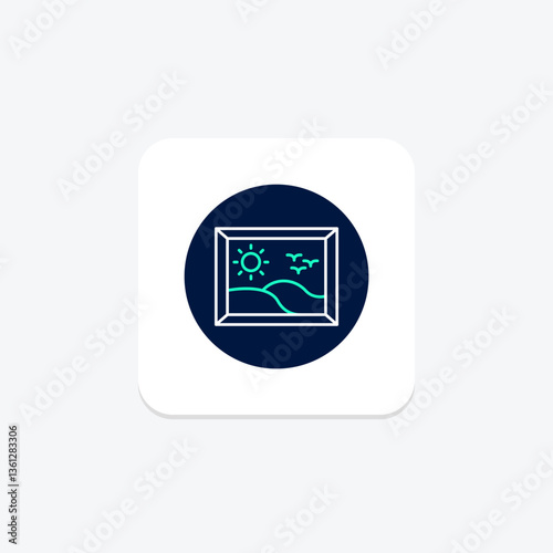 Framed Landscape, vector, pixel perfect, illustrator file