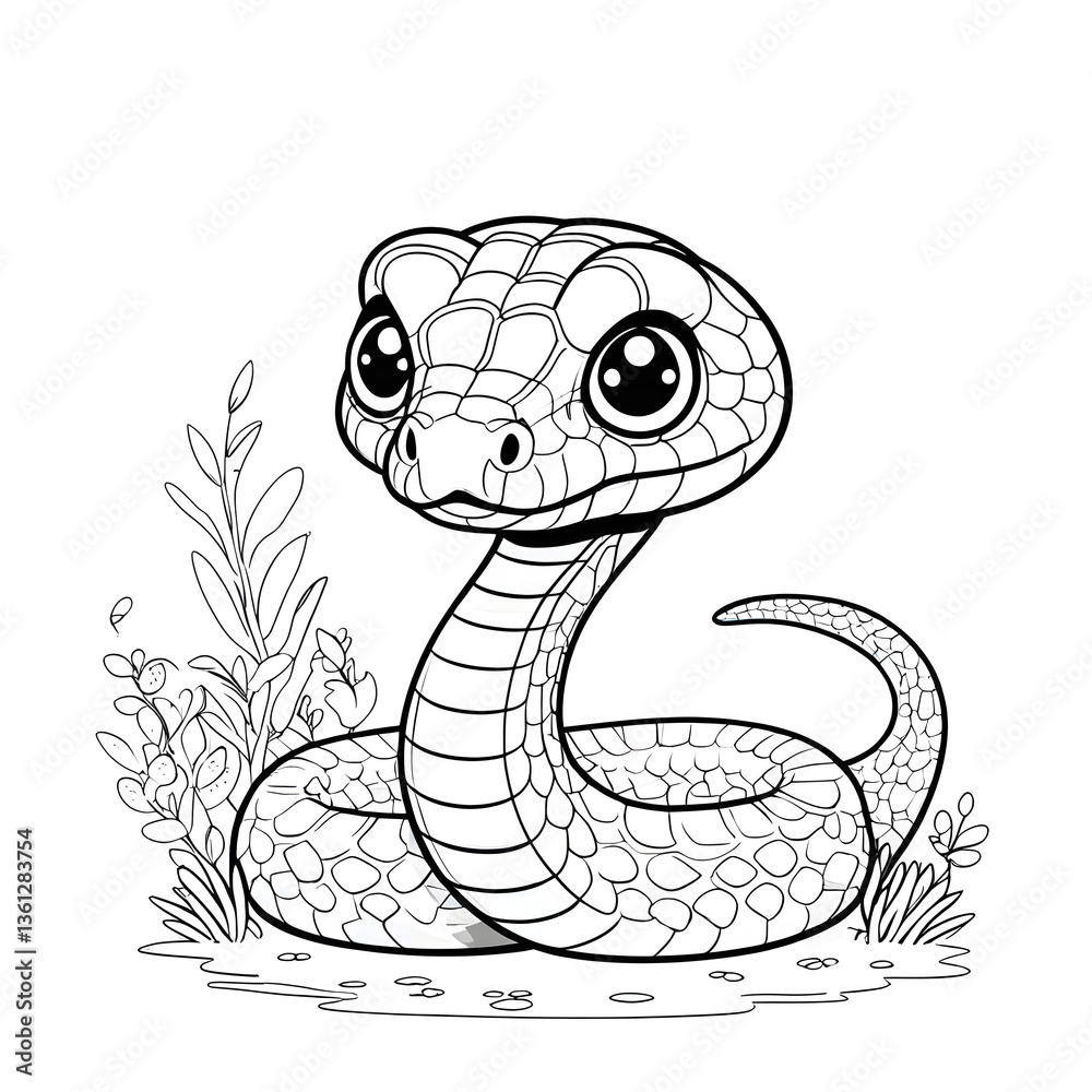 Fototapeta premium vector illustration of a cartoon snake