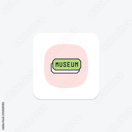 Museum Ticket, vector, pixel perfect, illustrator file