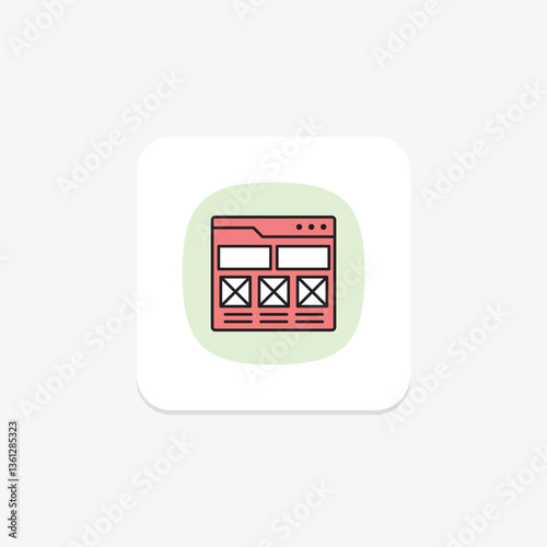 Wireframe Mockup, vector, pixel perfect, illustrator file