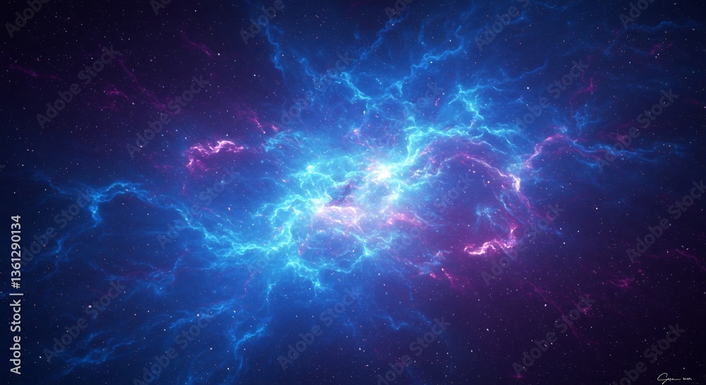 Glowing blue purple energy bursts dynamically. AI Generated Glowing blue purple energy bursts dynamically. AI Generated