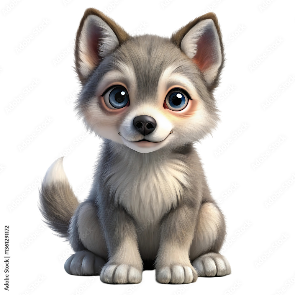 Obraz premium Cute Wolf Pup: Adorable Animal Image