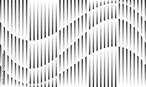 abstract black white gradient irregular wavy line pattern design suitable for background.