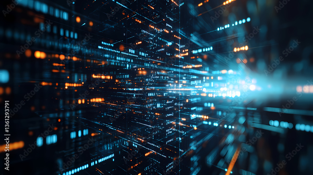 Fototapeta premium Digital Data Stream Visualization