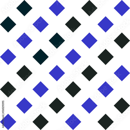 blue and black plaid fabric texture, blue diamond checkerboard repeat pattern, replete image, design for fabric printing, rhombus 