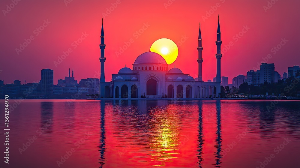 Fototapeta premium mosque at sunset
