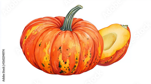 pumpkin on white background