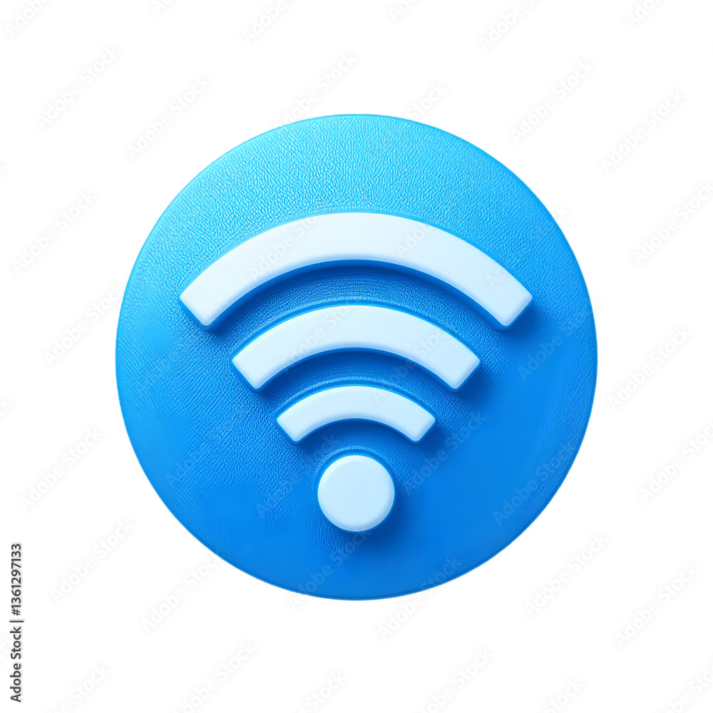3D Wifi Icon, Blue Signal isolated on transparent background 3D Wifi Icon, Blue Signal isolated on transparent background
