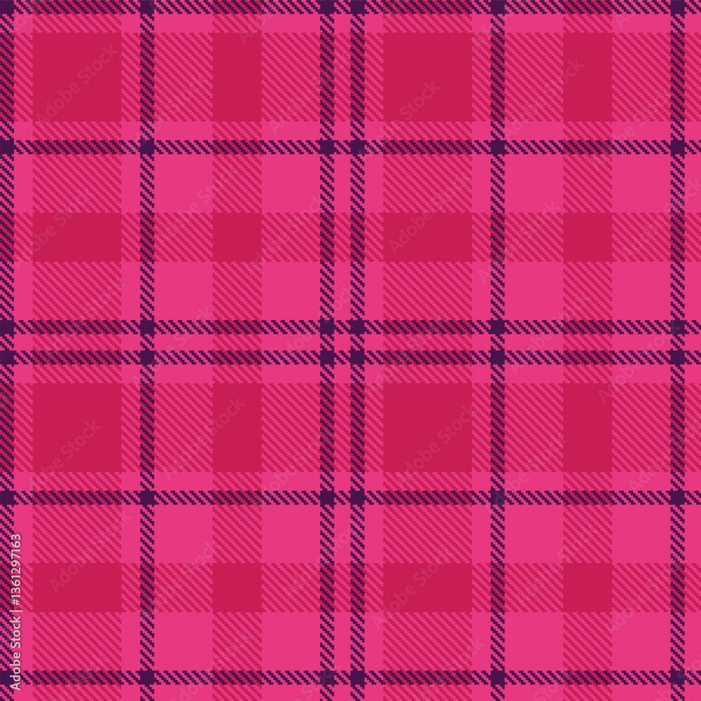 Modern Seamless Tartan in Rich Darkish Pink tones Textile Design Modern Seamless Tartan in Rich Darkish Pink tones Textile Design
