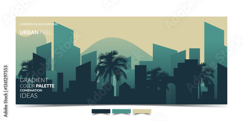 BACKGROUND 523 WITH MODERN ABSTRACT CITY LANDSCAPE FOR BRAND IDENTITY, PRESENTATION AND A LOT OF DESIGN NEEDS