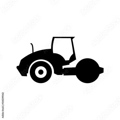 vintage tractor isolated on white