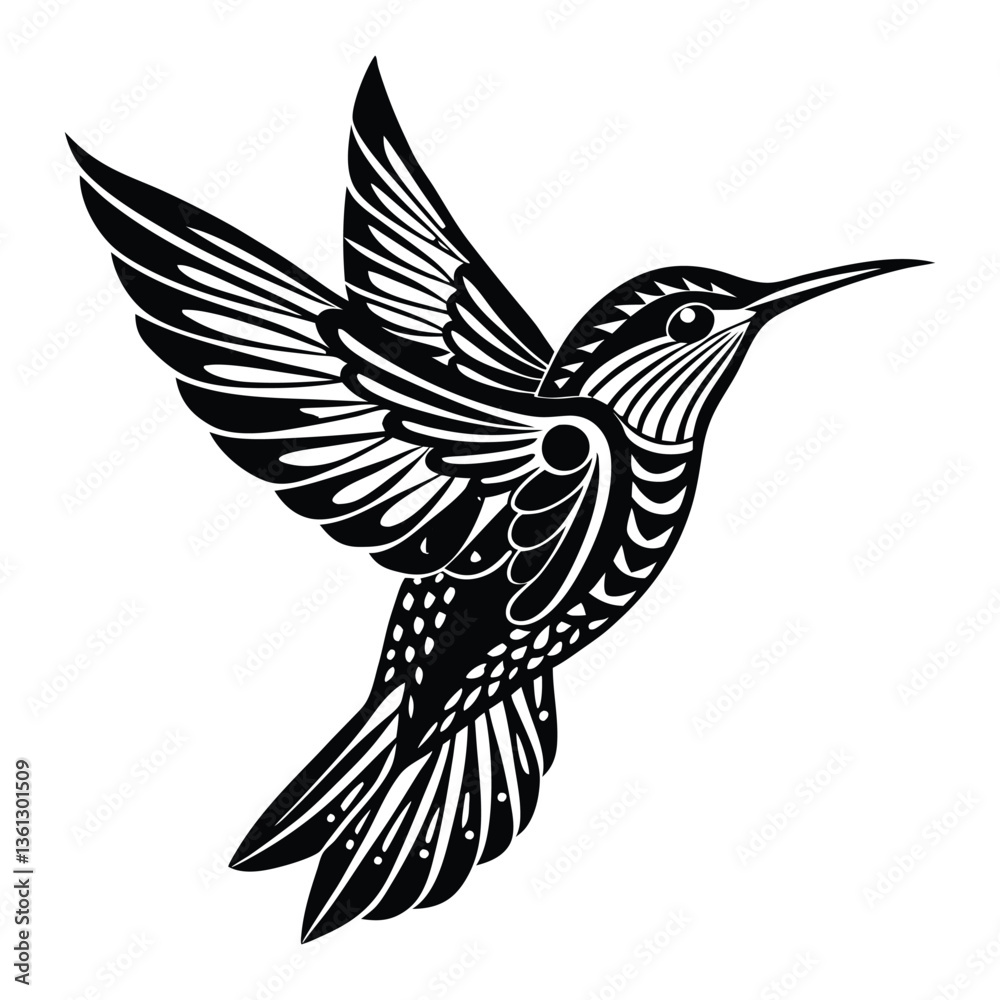 Fototapeta premium a stylized vector illustration of a hummingbird.