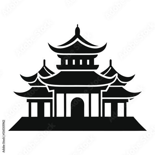 vector illustration of japanese temple