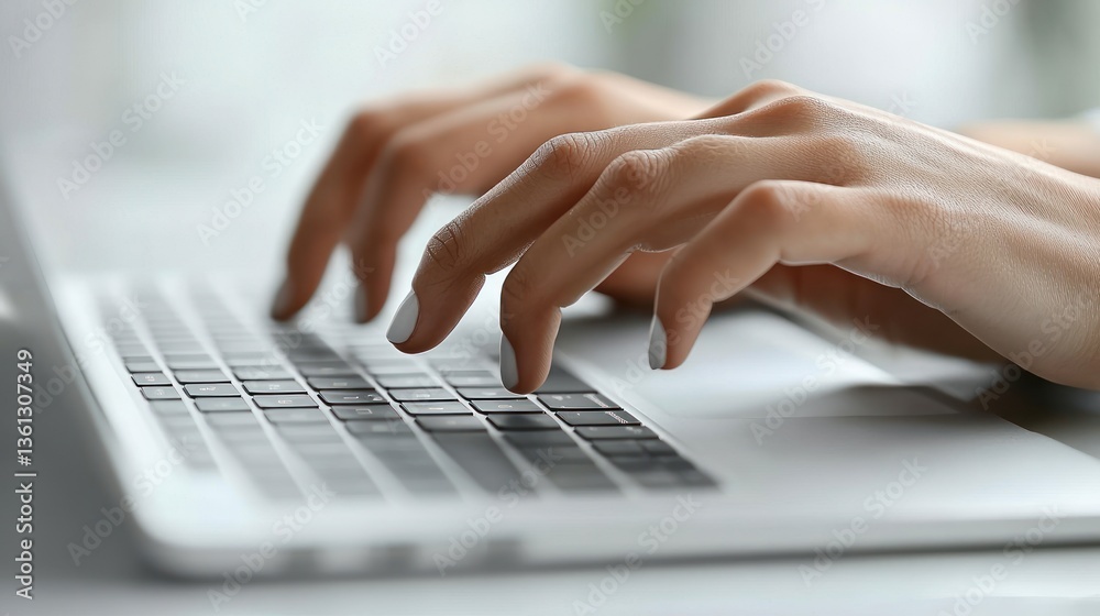 Close-up of Hands Typing on Laptop Keyboard Close-up of Hands Typing on Laptop Keyboard