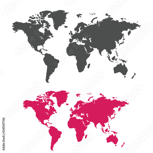 World map illustration showing continents and countries on a white background