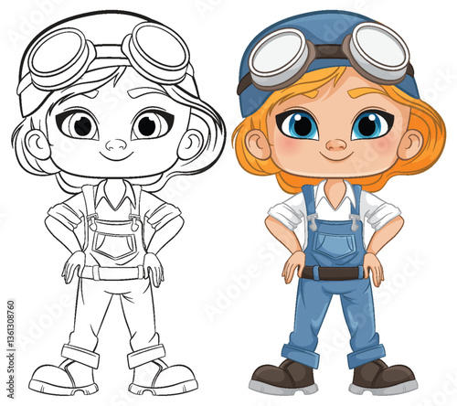 Adventurous Girl in Overalls