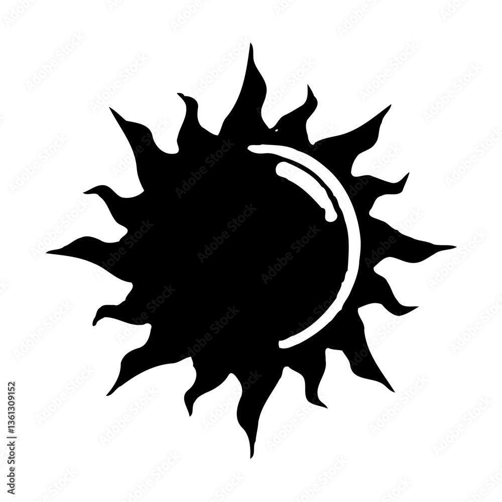 Stylized Sun Graphic Icon with Angular Points Stylized Sun Graphic Icon with Angular Points