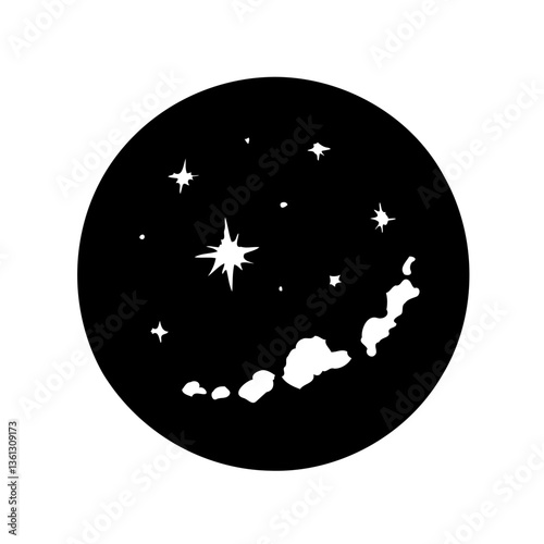 Cosmic Sphere with Stars and Milky Way Design