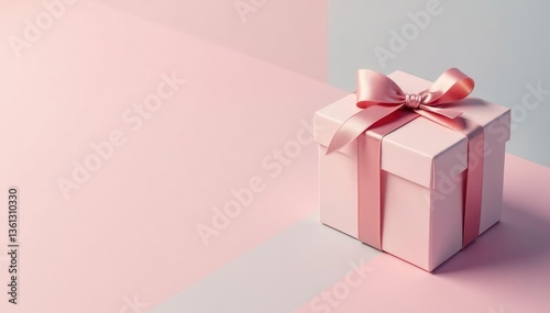 Subtle pastel gift box repeat, minimalist style, illustration, pretty