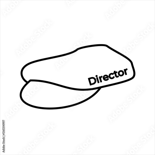 Vector illustration of hat of theater, Drama, Film event director. Icin director hat from theater in Line art