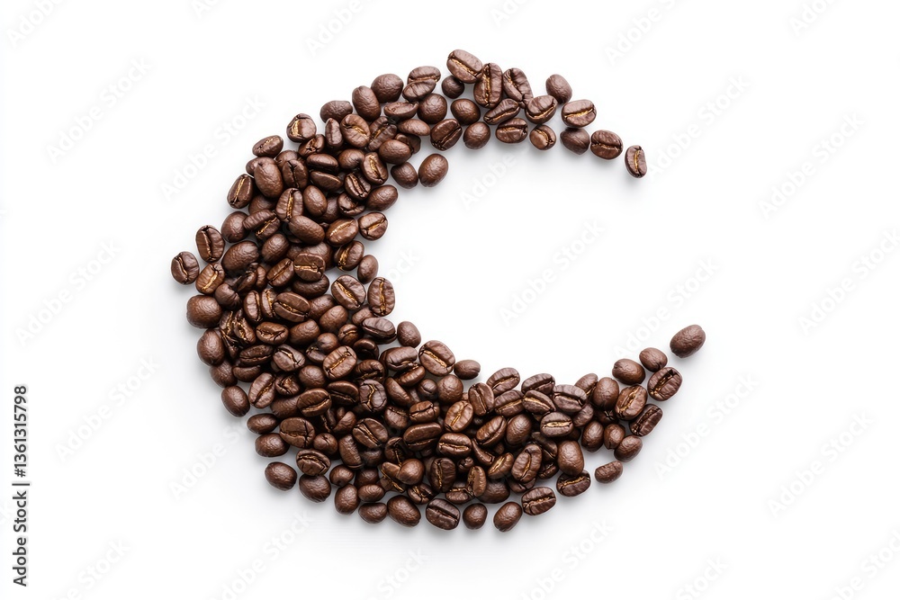 Coffee beans arranged in a crescent moon shape (2) Coffee beans arranged in a crescent moon shape (2)