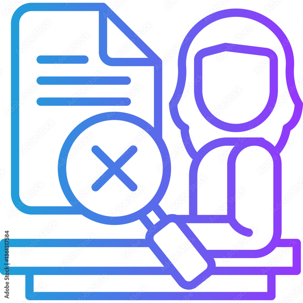 Obraz premium Failure Reporting line gradient icon