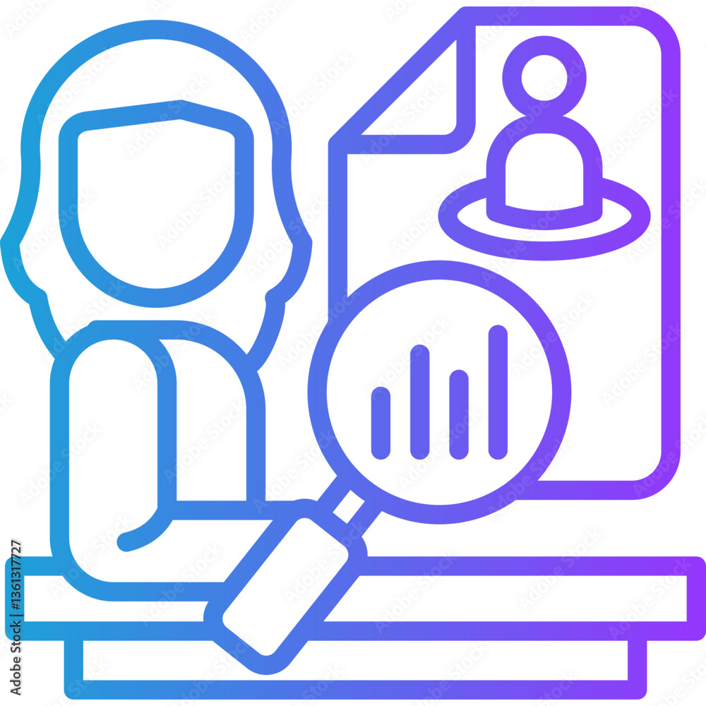 Process Optimization line gradient icon Process Optimization line gradient icon